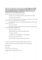 English Worksheet: the role play between bank teller and a client