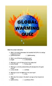 English Worksheet: Global Warming Quiz
