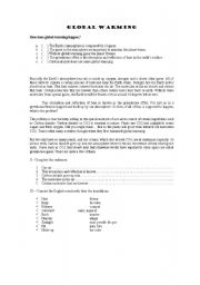 English Worksheet: global warming