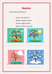 English Worksheet: Seasons
