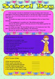 English Worksheet: School boy