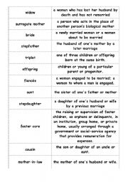 Advanced family vocabulary