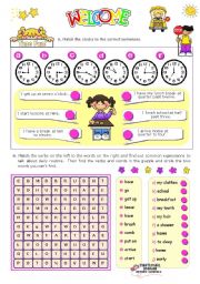 English Worksheet: Time Fun Activities for Elementary and Lower Intermediate stds.