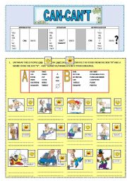 English Worksheet: Can & Cant (ability)