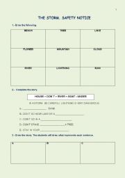 English worksheet: THE STORM AND SAFETY PROCEDURES