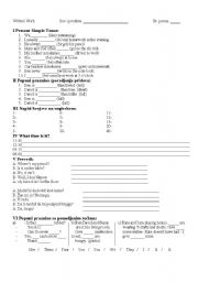 English Worksheet: written work