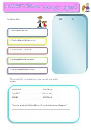 English worksheet: Interview your dad 