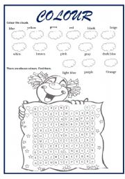 English Worksheet: COLOURS