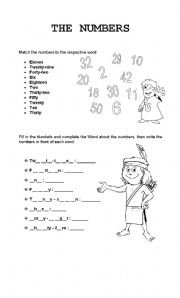 English Worksheet: The numbers