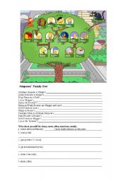 English Worksheet: Simpsons Family Tree