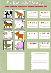 English Worksheet: Farm animals