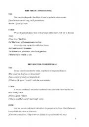 English worksheet: first and second conditional