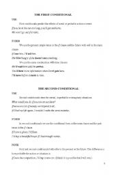 English Worksheet: first and second conditional