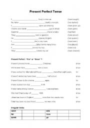 English Worksheet: Present Perfect Tense