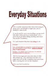 English Worksheet: SPEAKING PRACTICE: Everyday Situations