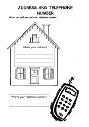 English Worksheet: Whats your address?