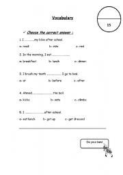English worksheet: vocabulary exam