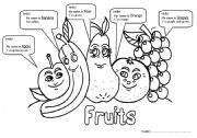 English Worksheet: Fruits and colours