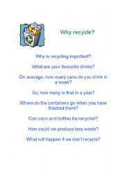 English worksheet: Recycling Quiz