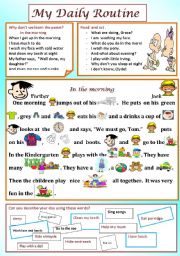 English Worksheet: Daily Routine