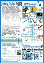 English Worksheet: Music(Totally editable +Key)