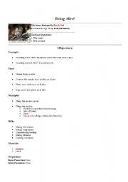 English Worksheet: Being Alive!