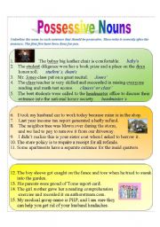 English Worksheet: Possessive Nouns