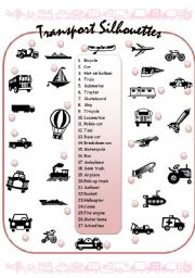 English Worksheet: Trasport sillouettes