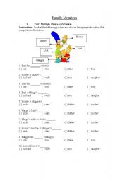 English Worksheet: Family Members Test