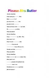 English worksheet: poem mrs butler