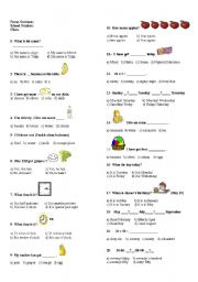 English Worksheet: Exam for 5th garders