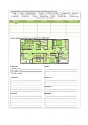 English Worksheet: House - There is There are 