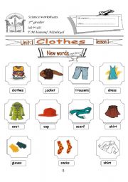 English Worksheet: clothes 