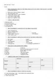 English Worksheet: September grammar test for 4 ESO