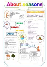 English Worksheet: Weather and seasons