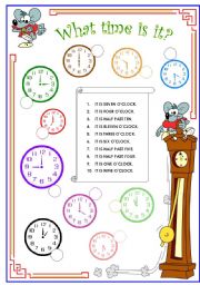 English Worksheet: WHAT TIME IS IT?