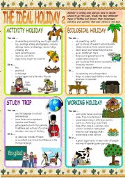 English Worksheet: THE IDEAL HOLIDAY 2