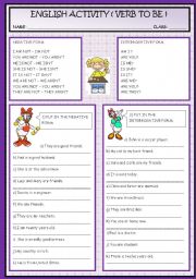 English Worksheet: VERB TO BE ( NEGATIVE AND INTERROGATIVE FORMS)