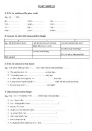 English Worksheet: Past Simple exercises