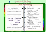 English Worksheet: Present Perfect For and Since