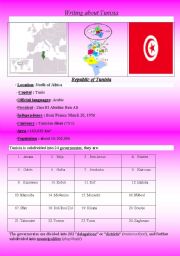 English Worksheet: writing about Tunisia