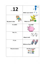 English Worksheet: funny domino game
