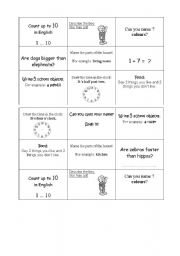 English Worksheet: tic tac toe