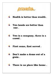 English Worksheet: proverbs