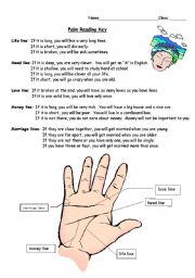 English Worksheet: Palm Reading