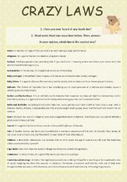 English Worksheet: Crazy Laws