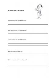 English Worksheet: Mr Bean Visits the Cinema