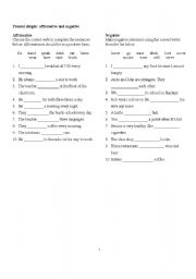 English Worksheet: Present Simple: Affirmative and Negative