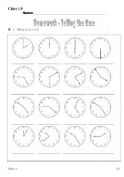 English Worksheet: Telling the time + Present Simple + Daily Routines  - 2 page lesson
