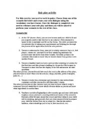 English Worksheet: role play, everyday situations